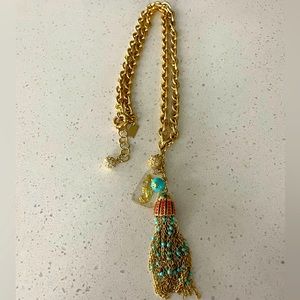 Lilly Pulitzer Gold Tassel Necklace - Sea Themed